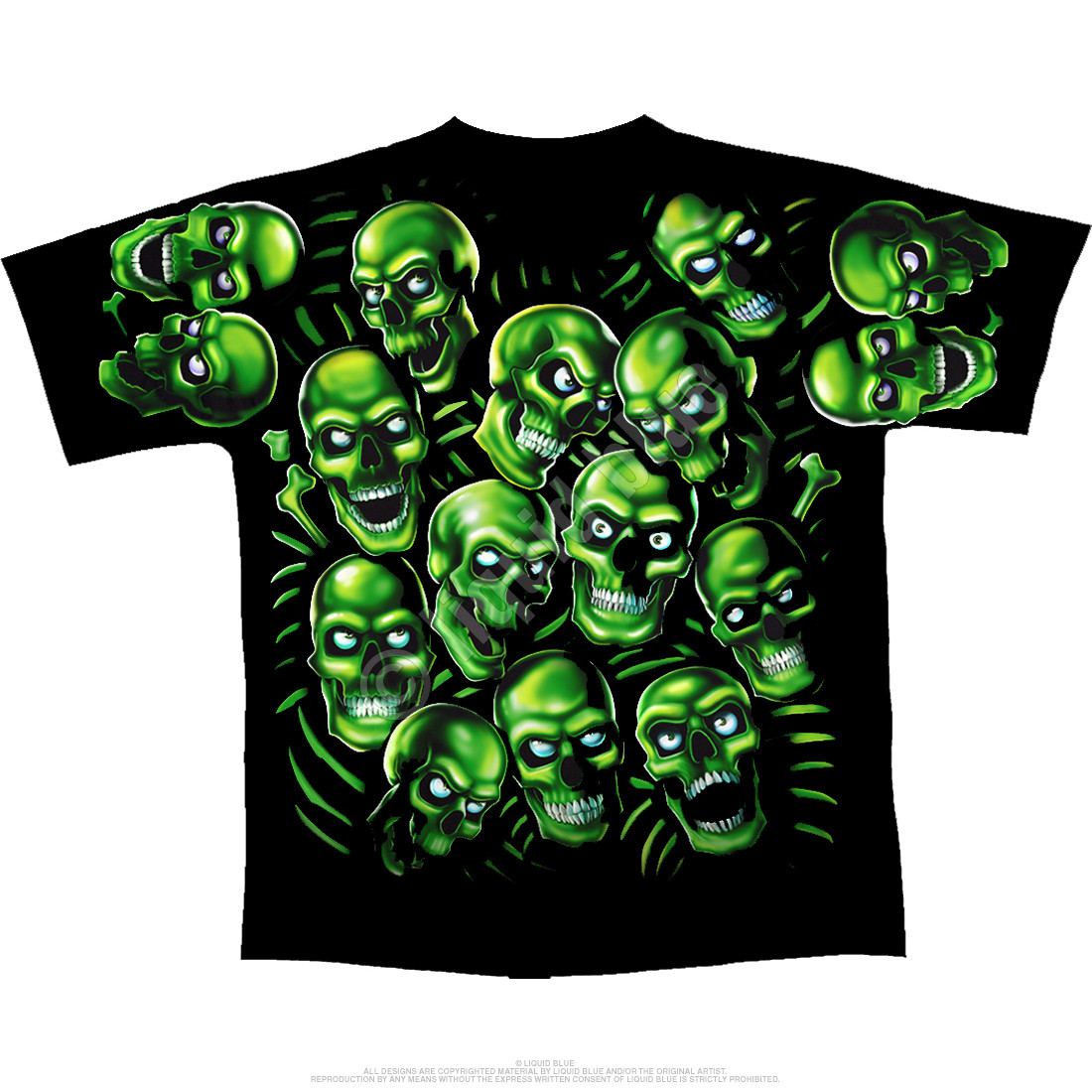 JUICY J STAY FLY-SKULL PILE-GLOW N DARK-T-SHIRT S-M-L-XL-2X- Authentic, Licensed