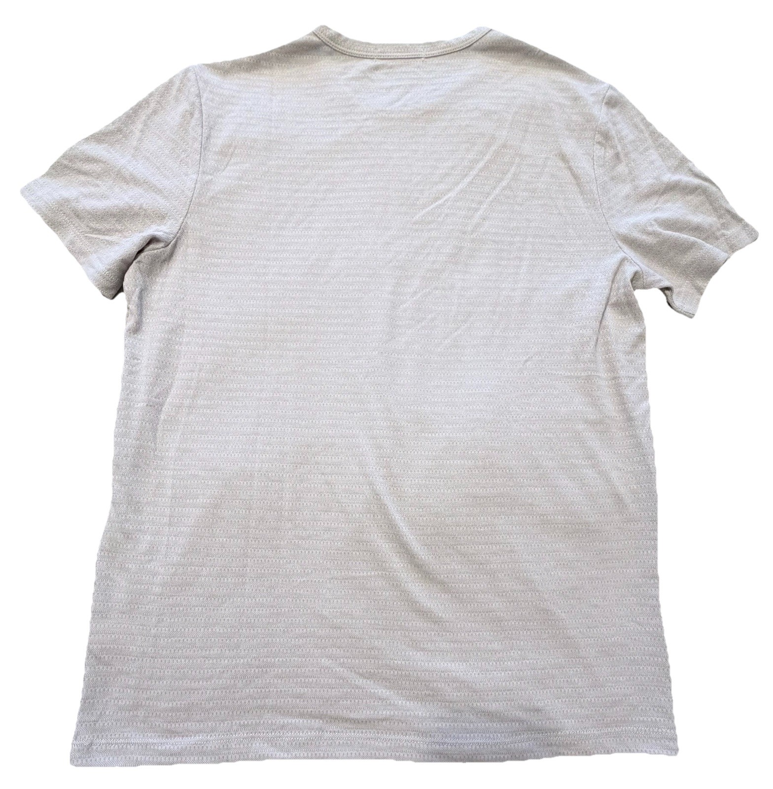 Marine Layer Mens Pattern Textured Stripe Tee Beige Small Super Soft