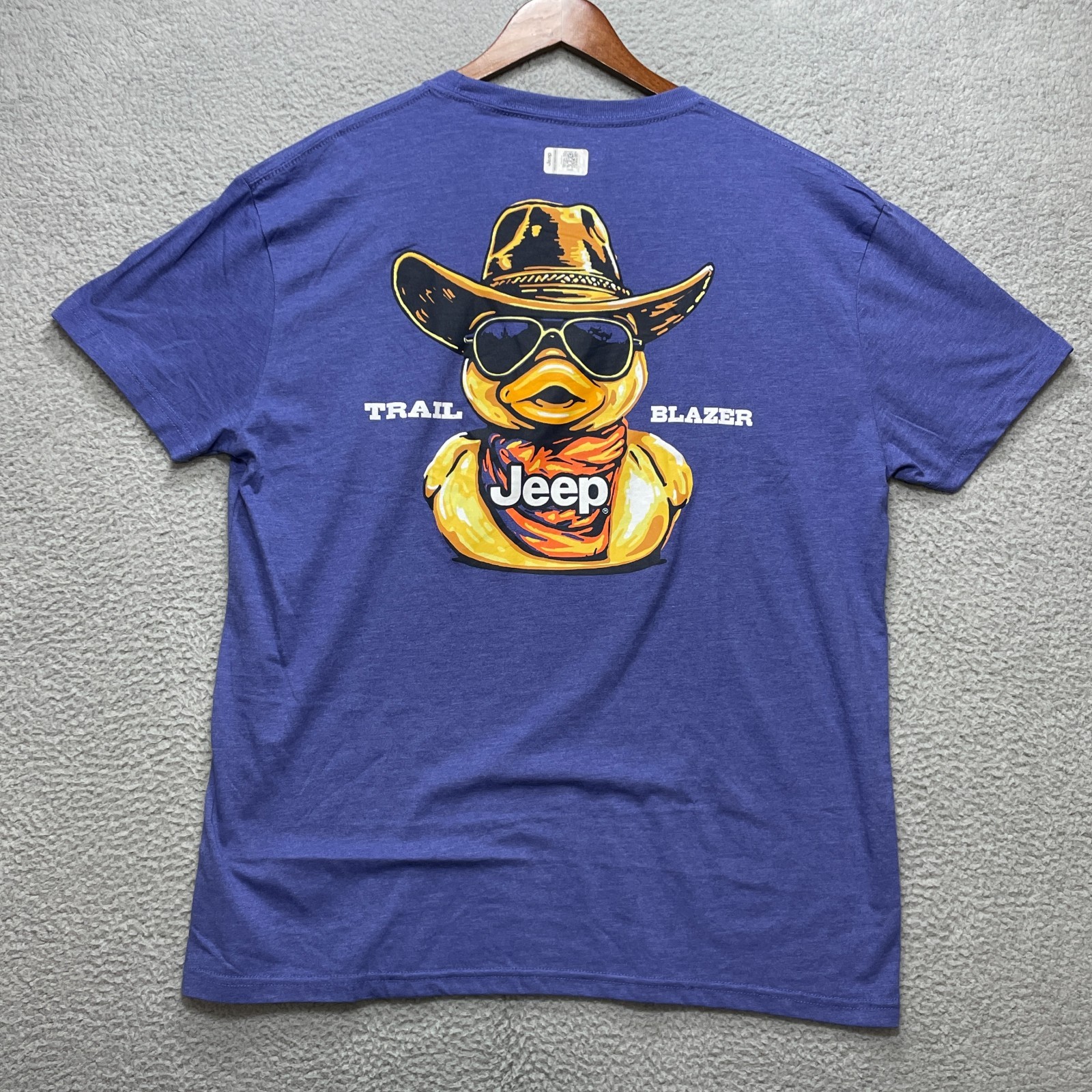 JEEP Trail Blazer T Shirt Mens 2XL Blue Graphic Duck Cowboy JEDCO Licensed NEW