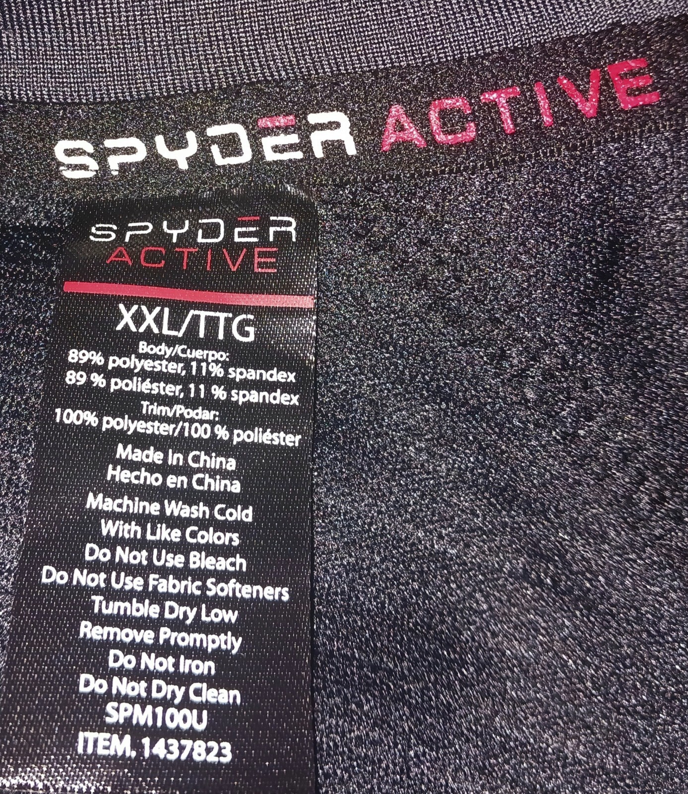 Spyder Spider Active Long Sleeve T-Shirt ProWeb Polyester Spandex Black Men XXL