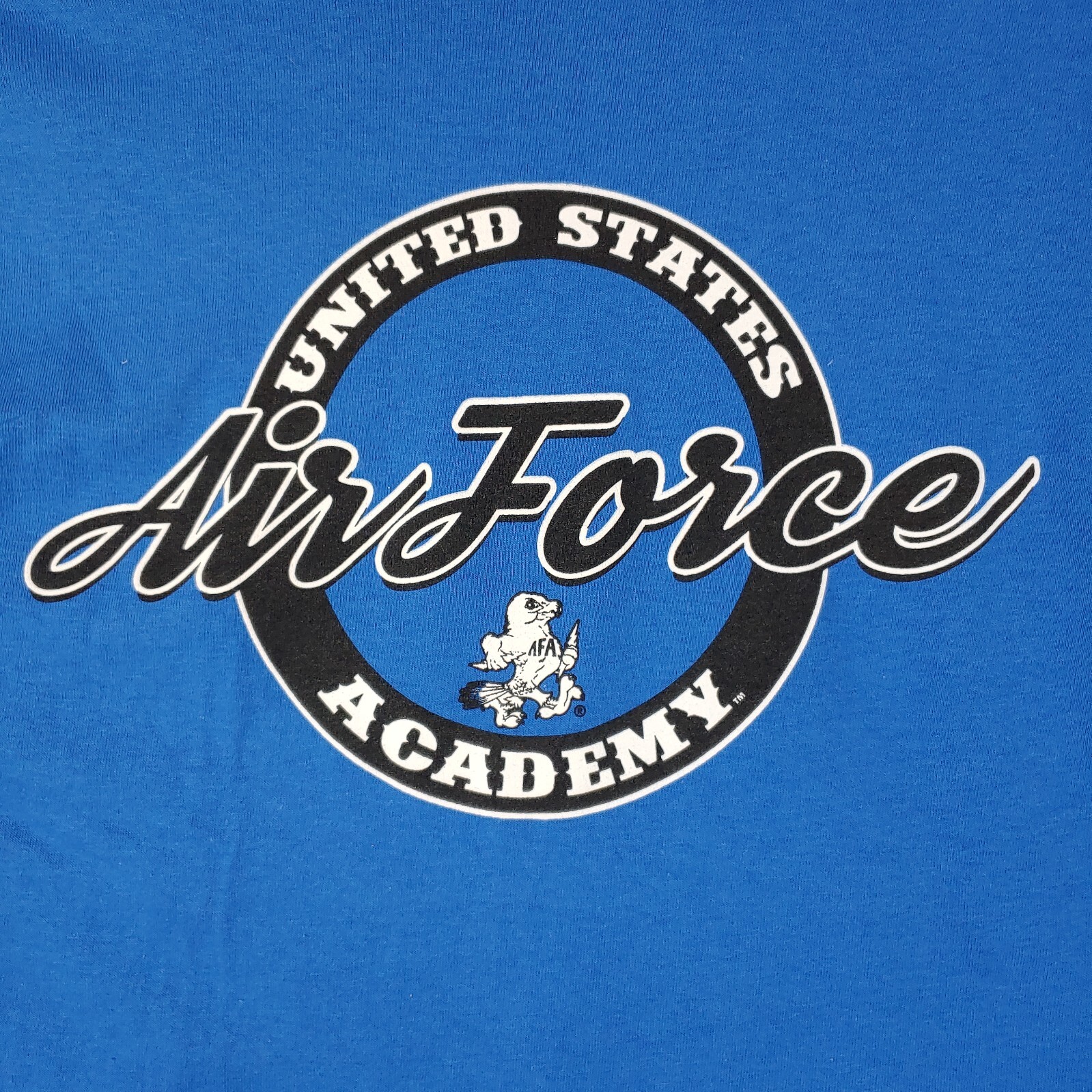 Air Force T Shirt Mens L Blue White Logo USAF Academy Falcons Gilden