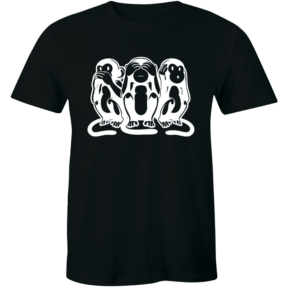 3 Monkey Emojis Hear Speak See No Evil Funny Cute Men’s T-shirt Gift Tee