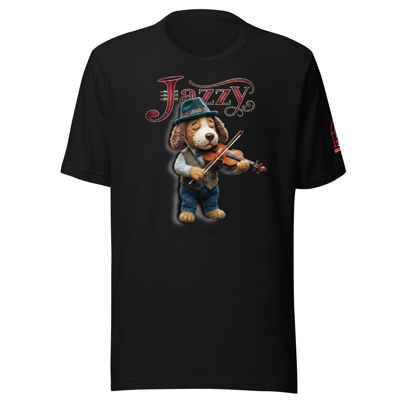 Jazzy the Dog Violinist Vintage Unisex T-Shirt – Cute Musical Dog Tee