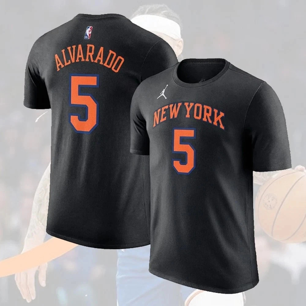 Jose Alvarado #5 New York Team 2026 Name Number T-Shirt Reprint