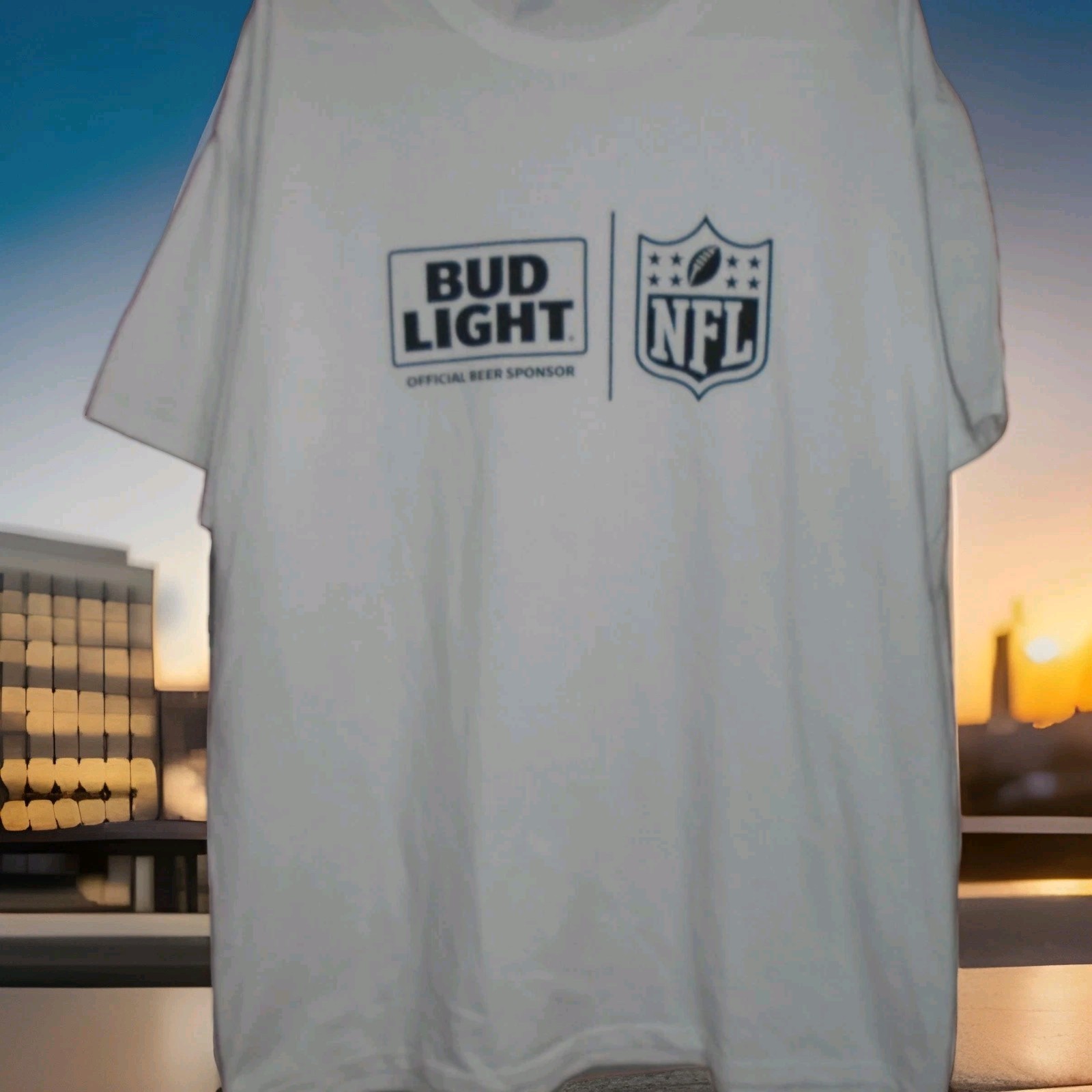 BUD LIGHT / NFL MENS PROMO TSHIRT ADULT XL-WORN 1 TIME