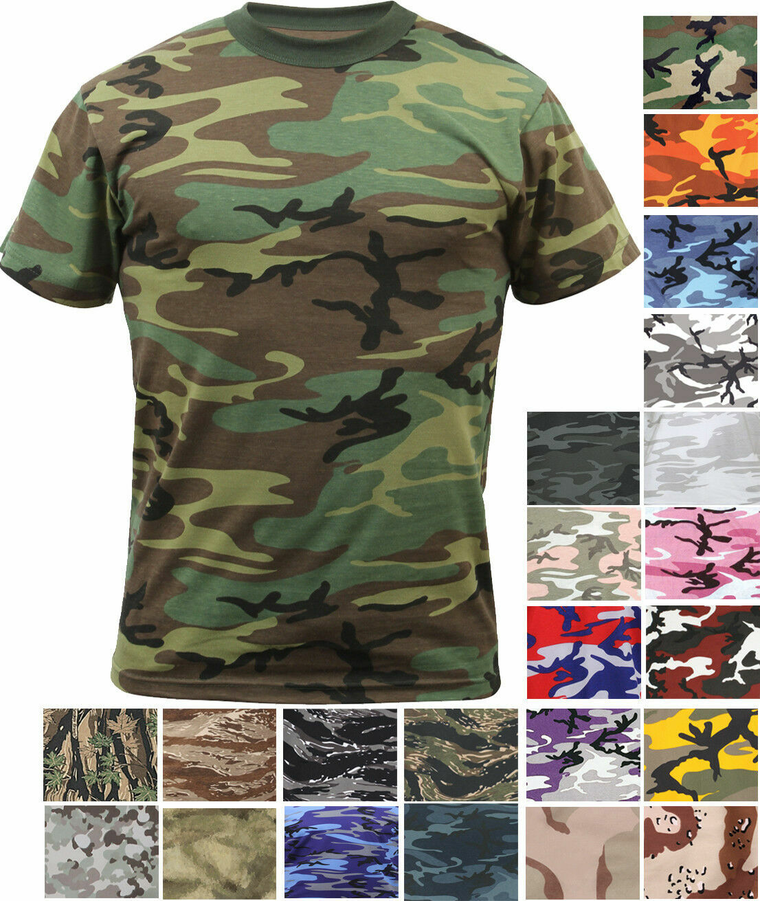 JANUARY SALE!!! Camo T-Shirt Tactical Tee Short Sleeve Military Army ROTHCO