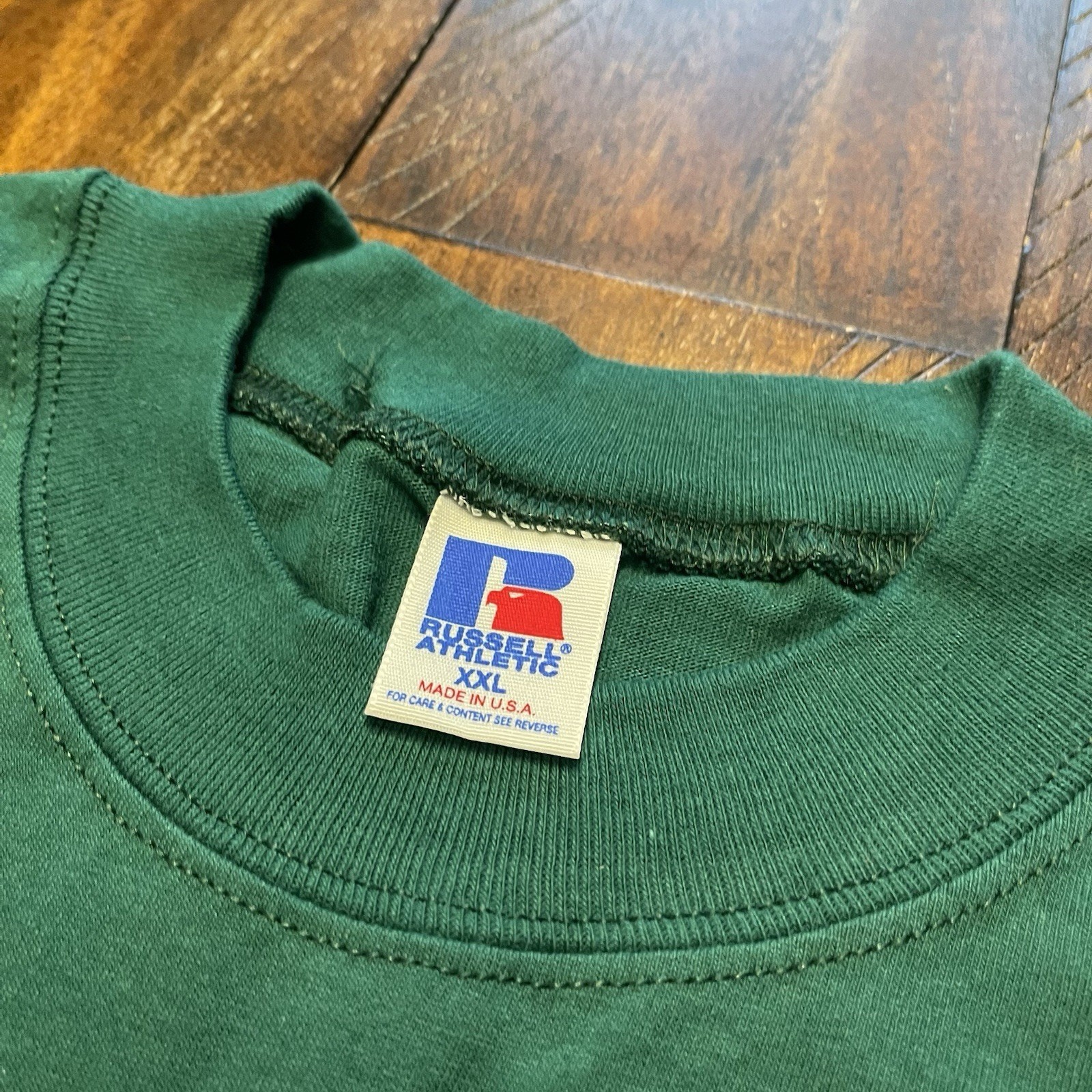 Russell Athletic Tshirt XXL Green USA VTG 90s 100% Cotton 1
