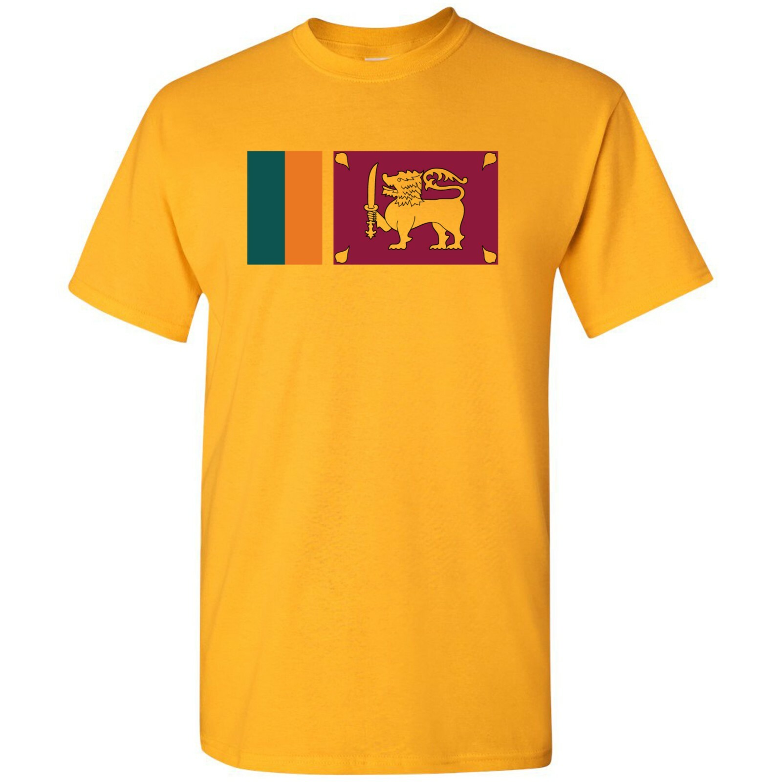 Sri Lanka Flag – Classic Country Home Souvenir National Pride T Shirt – Gold