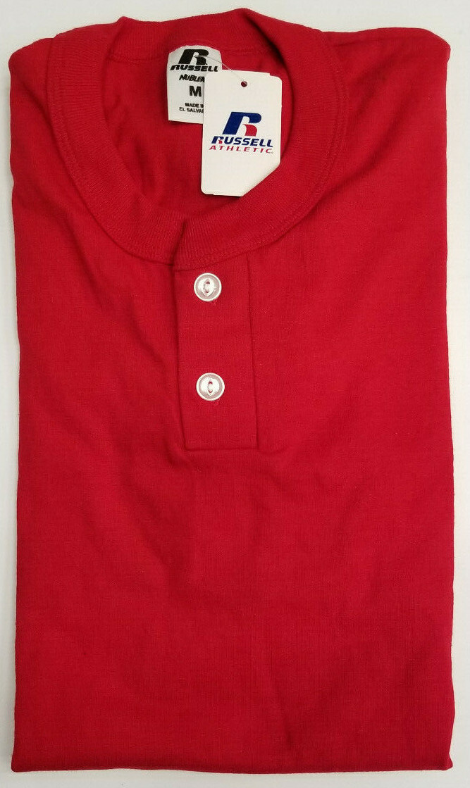 Vintage Russell Athletic Blank 2 Button Henley T-shirt Mens – Irregular