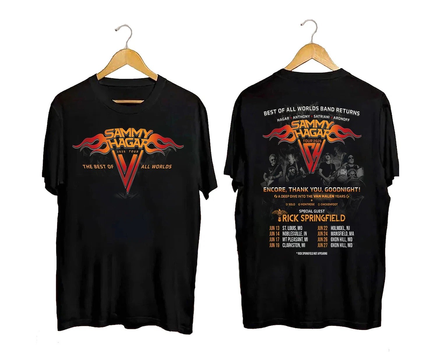 Sammy Hagar Best Of All Worlds Tour 2026 Concert Shirt