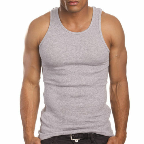 3 to 12 Packs Mens 100% Cotton Tank Top A-Shirt Wife Beater Undershirt Lot