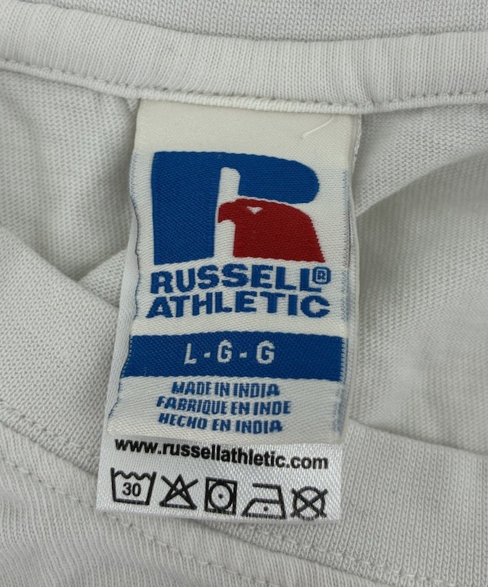 VNTG Y2K Russell Athletic Heritage Antonio Long Sleeve 100% Cotton T-Shirt Large