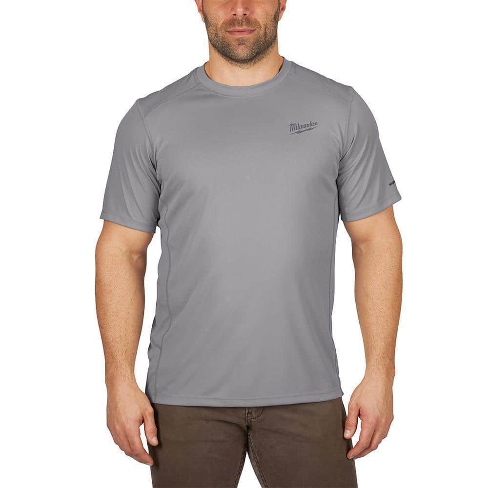 Milwaukee Gen II Men’s Work Skin Large Gray Lightweight Performance T-Shirt