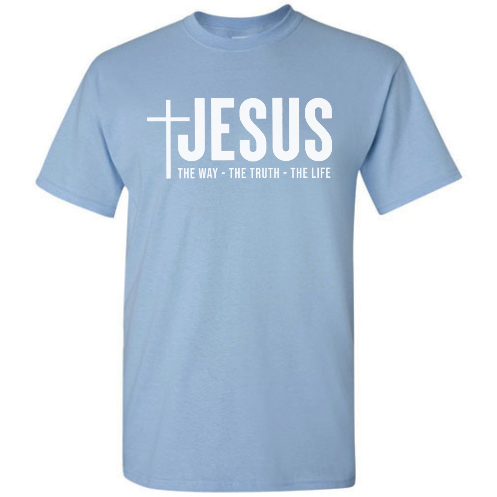 Jesus Christ Cross The Way Truth Life T-Shirt Faith in God Christian Bible Tee