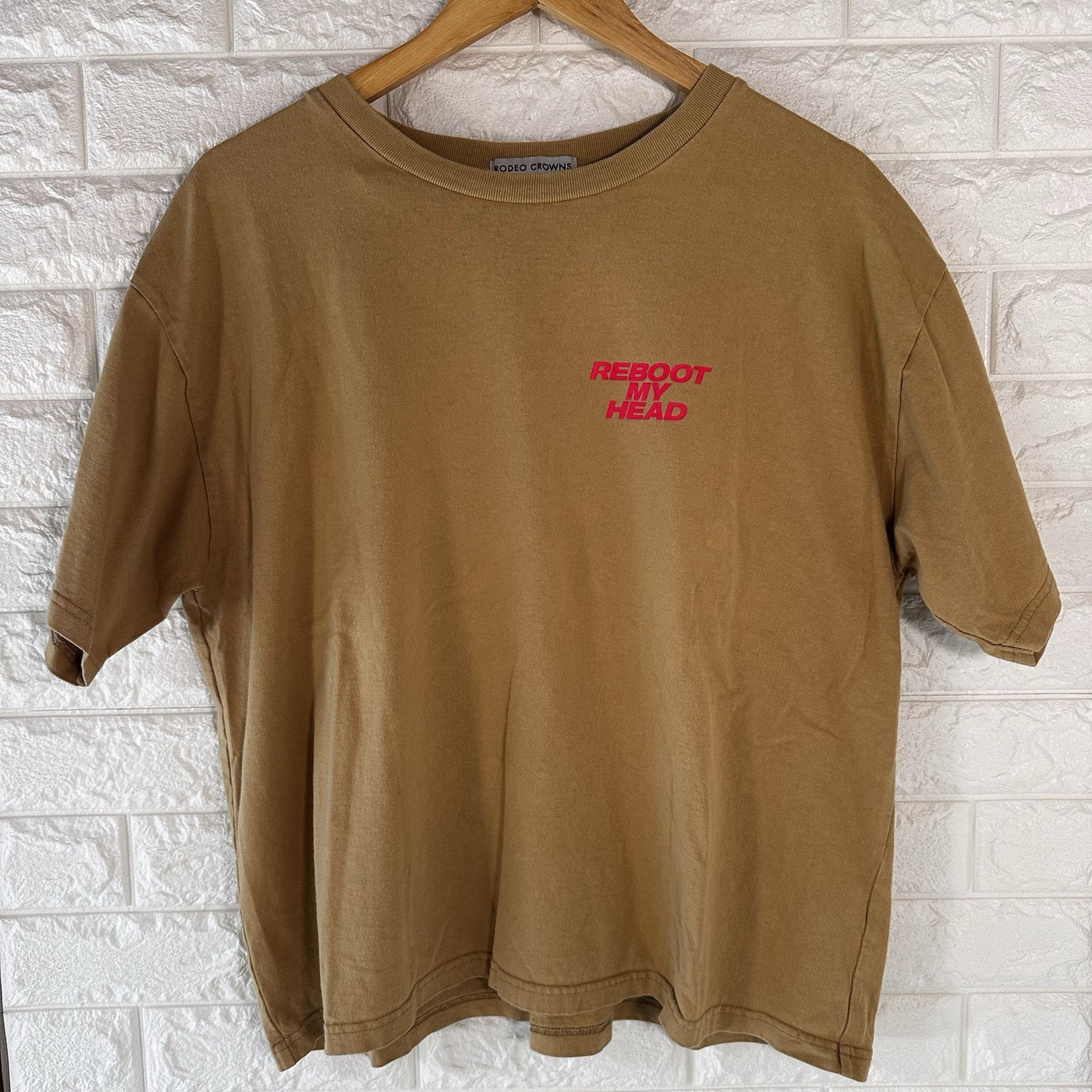 Rodeo Crowns Reboot My Head Graphic T Shirt Japanese Streetwear Harajuku Style