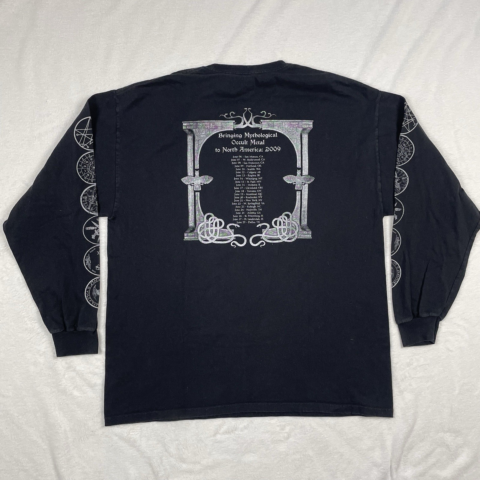 Absu Tour Shirt Mens XL Vintage Y2K Long sleeve Black Metal band Tee 2009 2000s