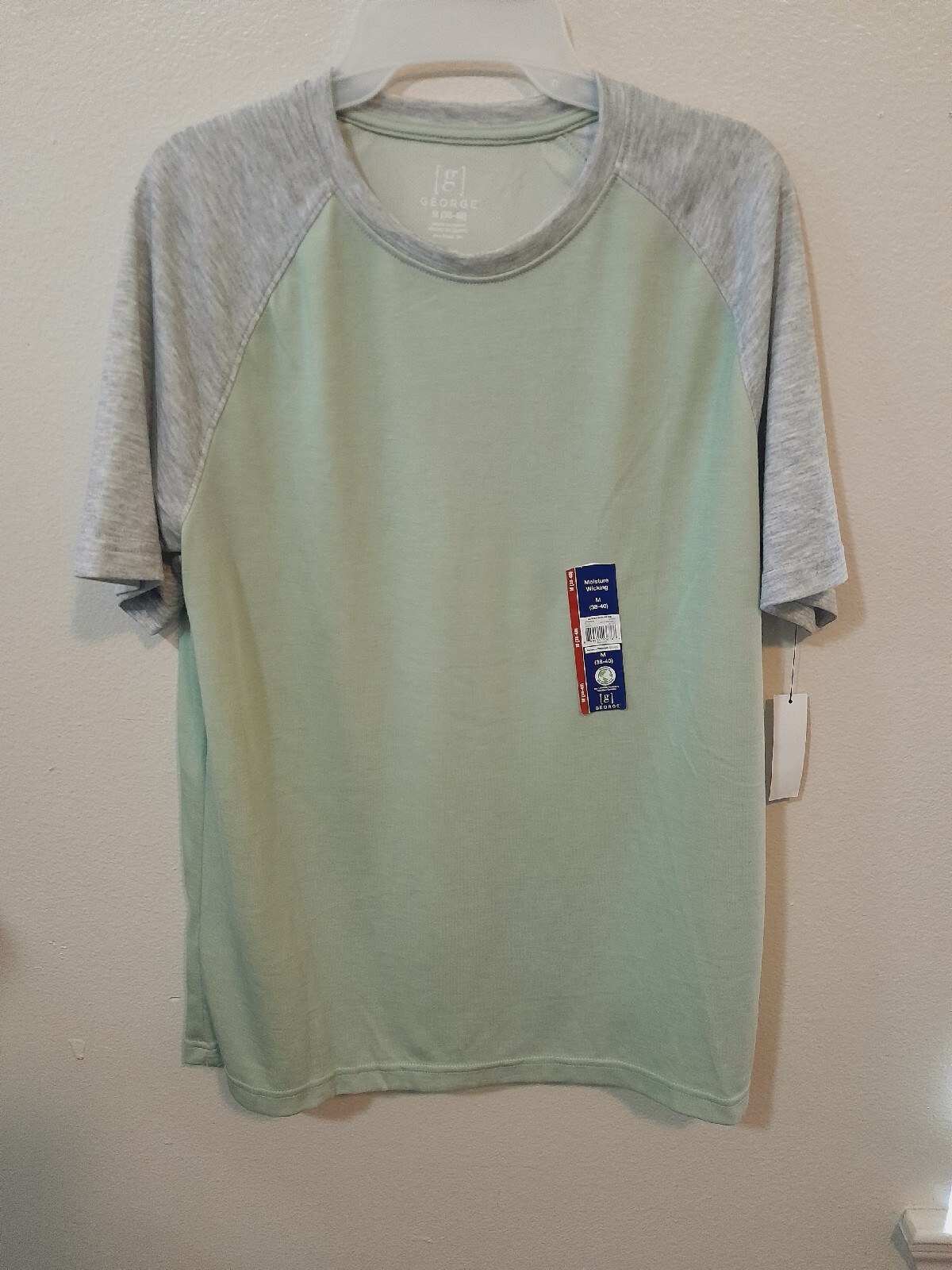 Mens George Size Medium Raglan Tee Short Sleeve Tee Shirt Color green NWT
