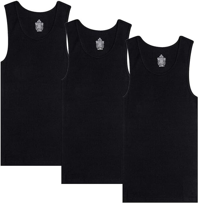 Lot 3-12 Packs Men 100% Cotton Ribbed Tank Top A-Shirt Wife Beater Undershirts