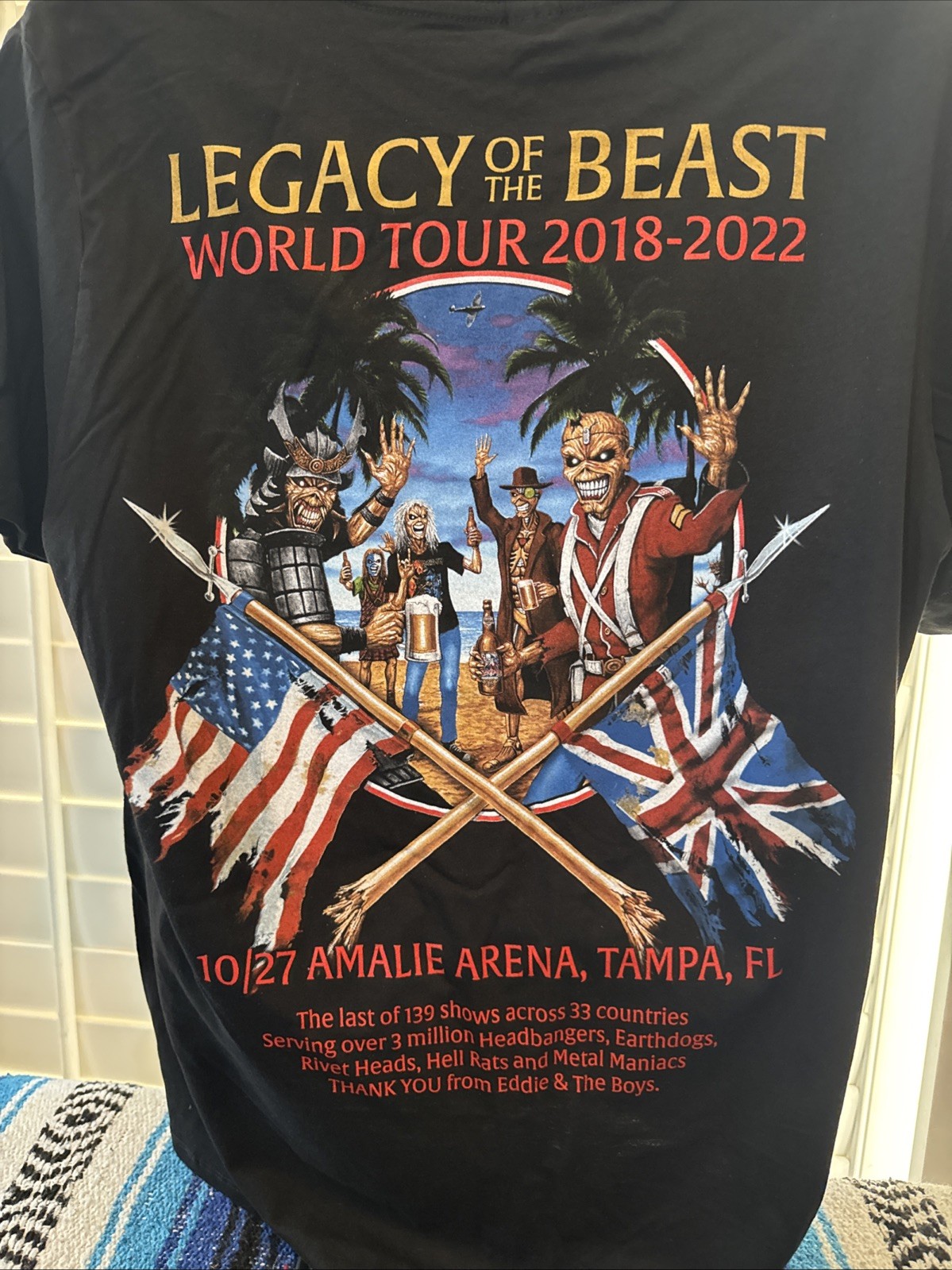 Rare Iron Maiden Official “Legacy Of The Beast” 2018-2022 Tour T-Shirt XL New