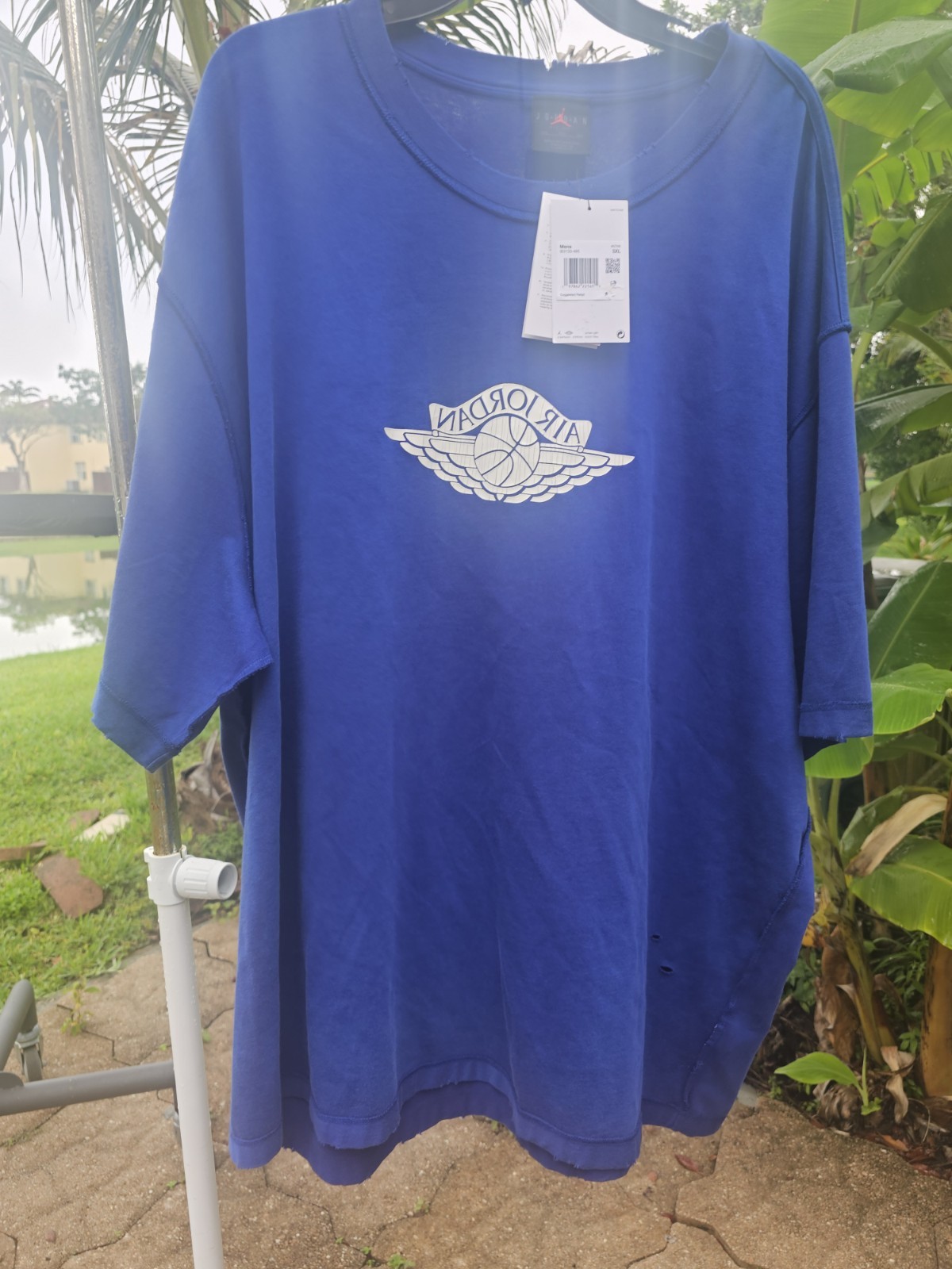 Men’s Size 3XL Nike Jordan Rare Air Distressed Shirt Deep Royal Blue IB3130-485