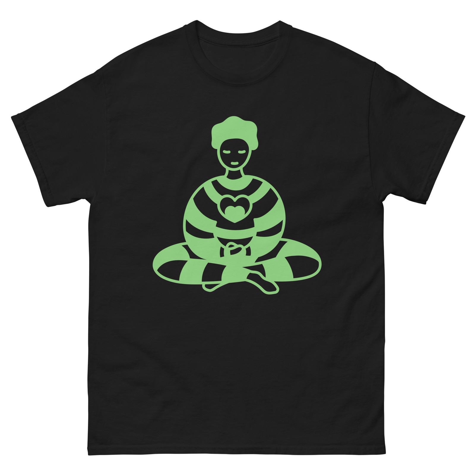 Yoga Mommy Peace Zen Buddha Earth Mother cotton black white tee shirt t-shirt