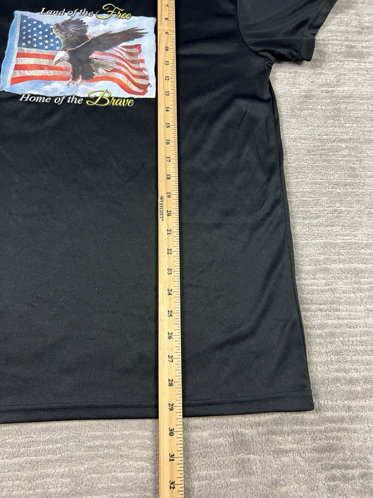 Land of the Free Home of the Brave Shirt Mens Large Black Graphic Short Sleeve