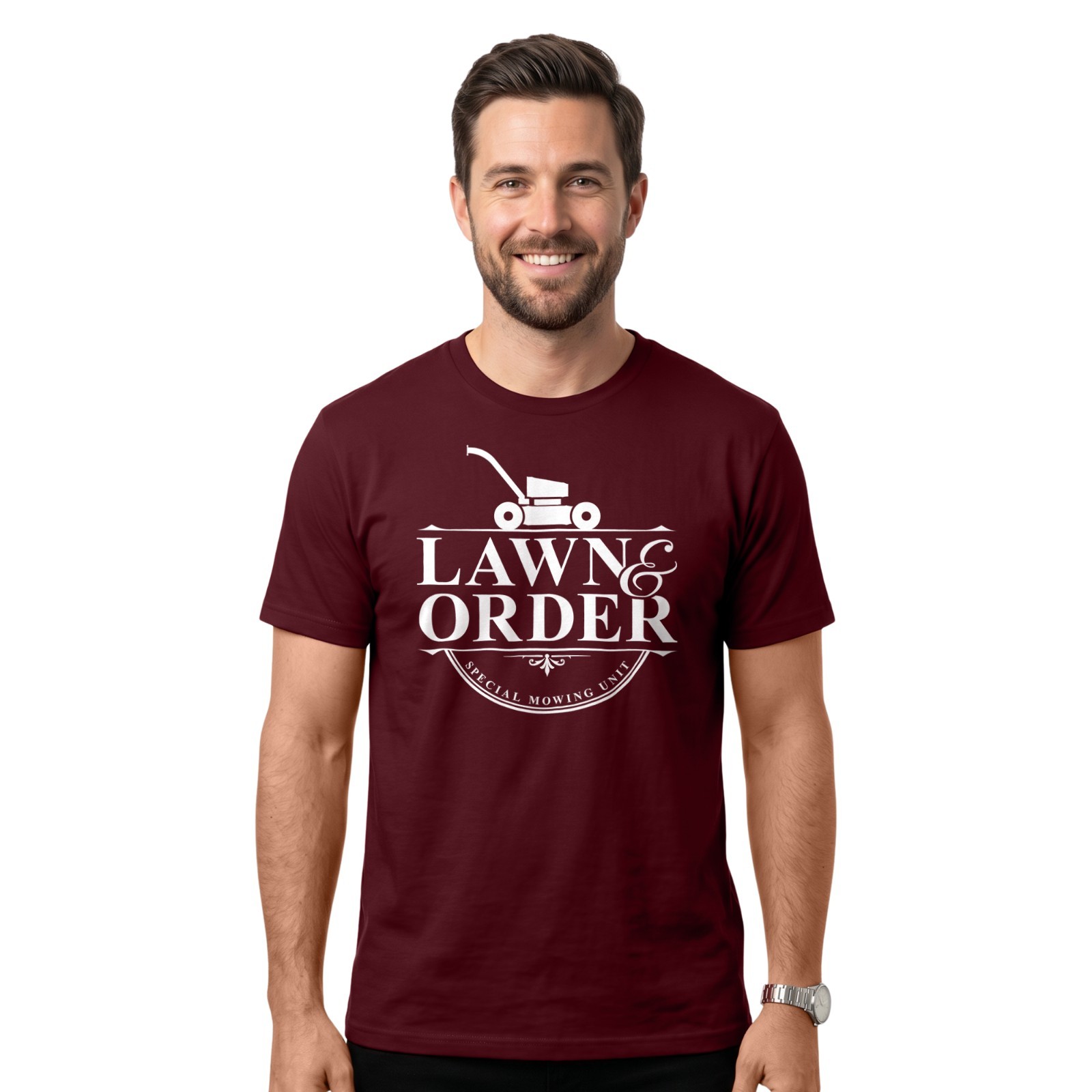 Lawn & Order T-Shirt | Funny Lawn Mowing Shirt | Gardening & Landscaping Gift