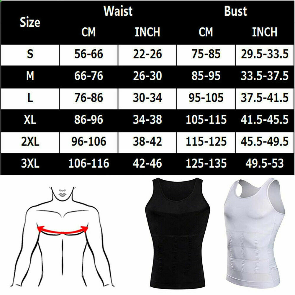 Men Slimming Body Shaper Gynecomastia T-shirt Posture Corrector Vest Compression