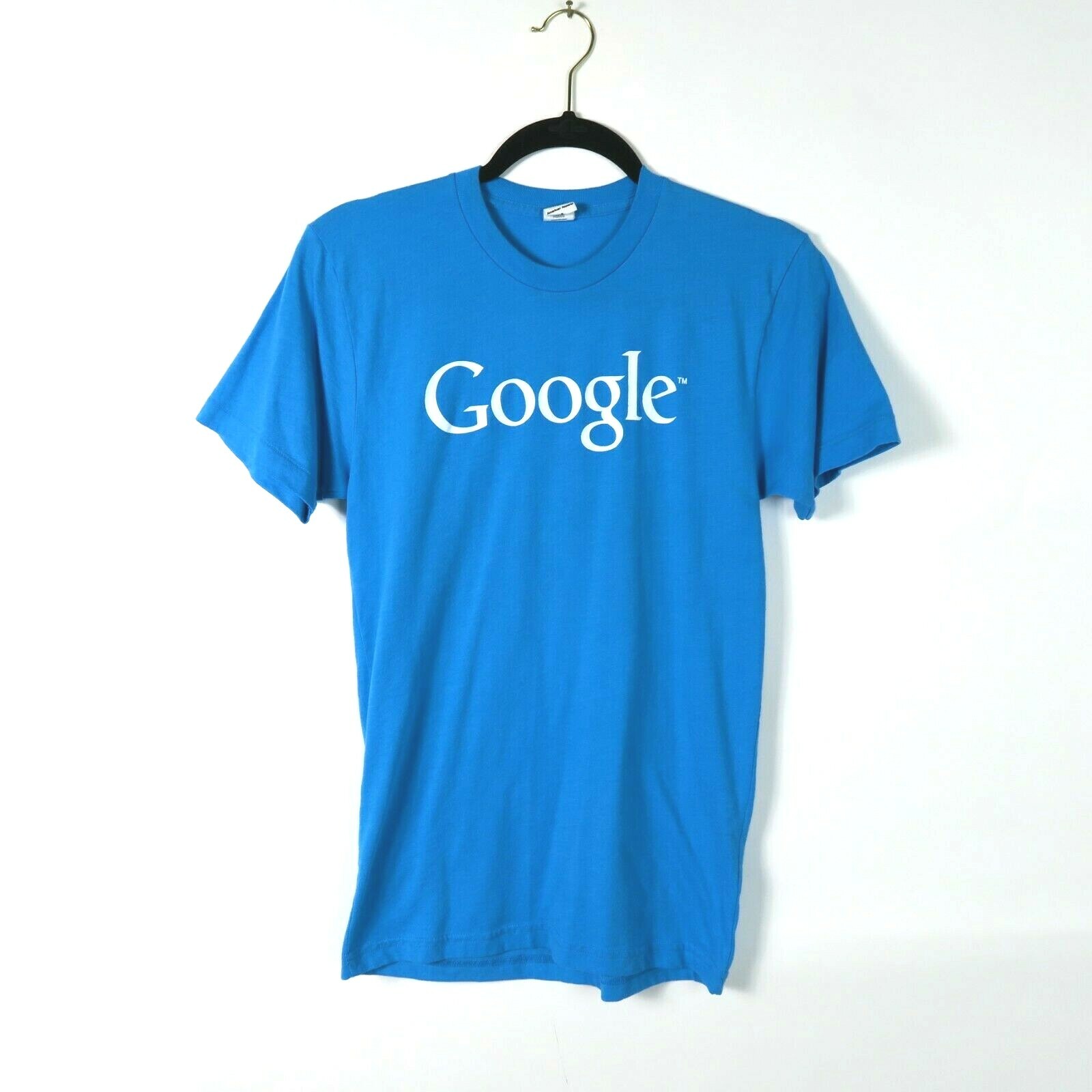 GOOGLE American Apparel Small Short Sleeve T Shirt Sky Blue