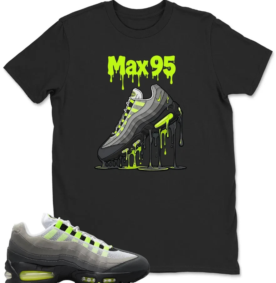 Air Max 95 Neon Yellow Black Cool Grey T-Shirt | S-4XL