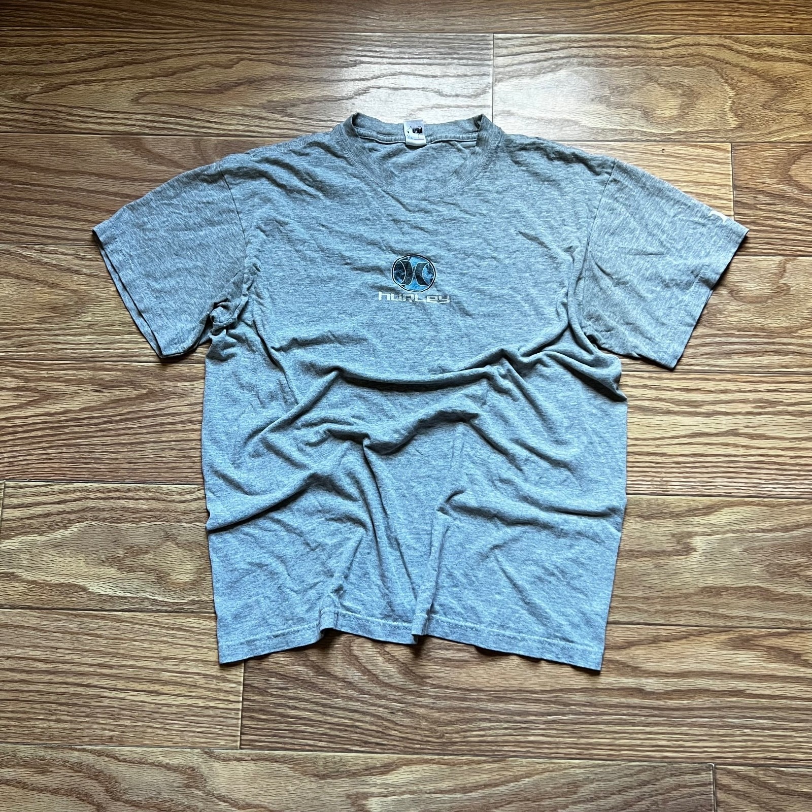 Vintage Y2K Hurley Int Grey Graphic Tee Skate Surf Streetwear Grunge Large
