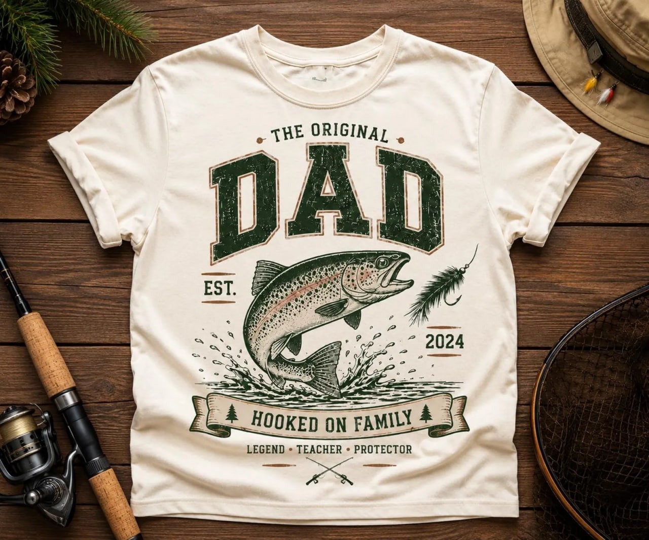 Fishing Dad Shirt, Fathers Day Gift, Hooked on Family T-Shirt, Fishing T Shirt