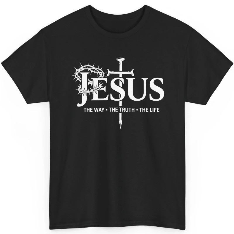 Jesus The Way The Truth The Life Shirt Christian Cross Faith Religious Gift Tee