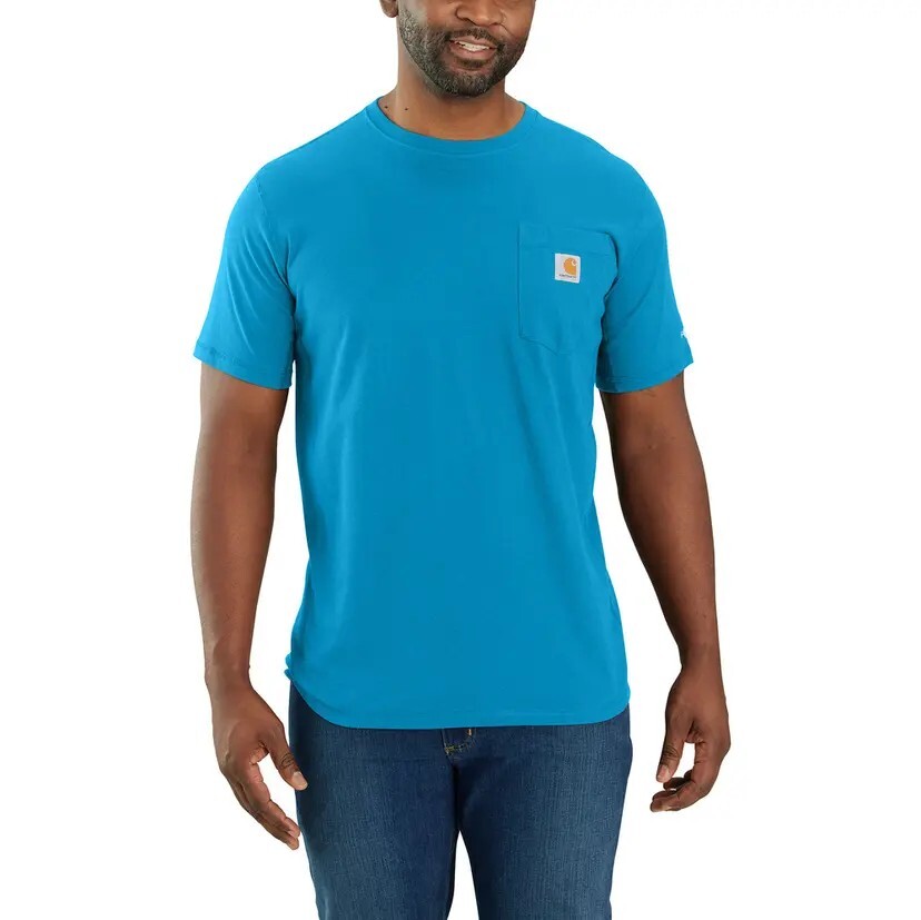 CARHARTT Force Relaxed Fit Midweight SS Pocket T-Shirt Men’s sz S Atomic Blue