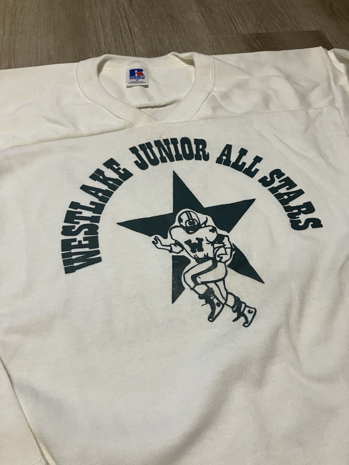 Vintage Russell Athletic Shirt Westlake Double Sided Sz. M Made In USA
