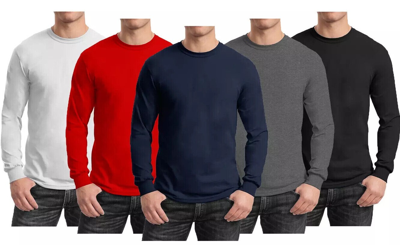 Men’s Cotton Blend Heavyweight Long Sleeve Crew Neck Shirt ( Sizes, S-3XL ) NWT