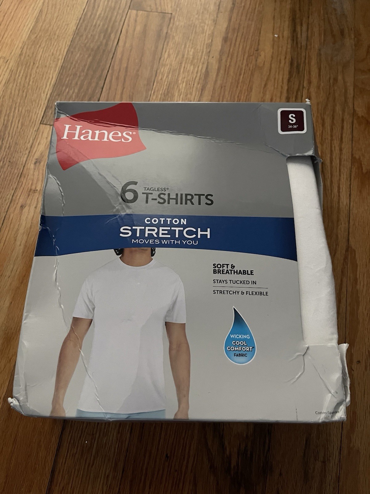 Hanes Men’s FreshIQ ComfortSoft Crewneck Undershirt – White (Pack of 6) (2135P6)