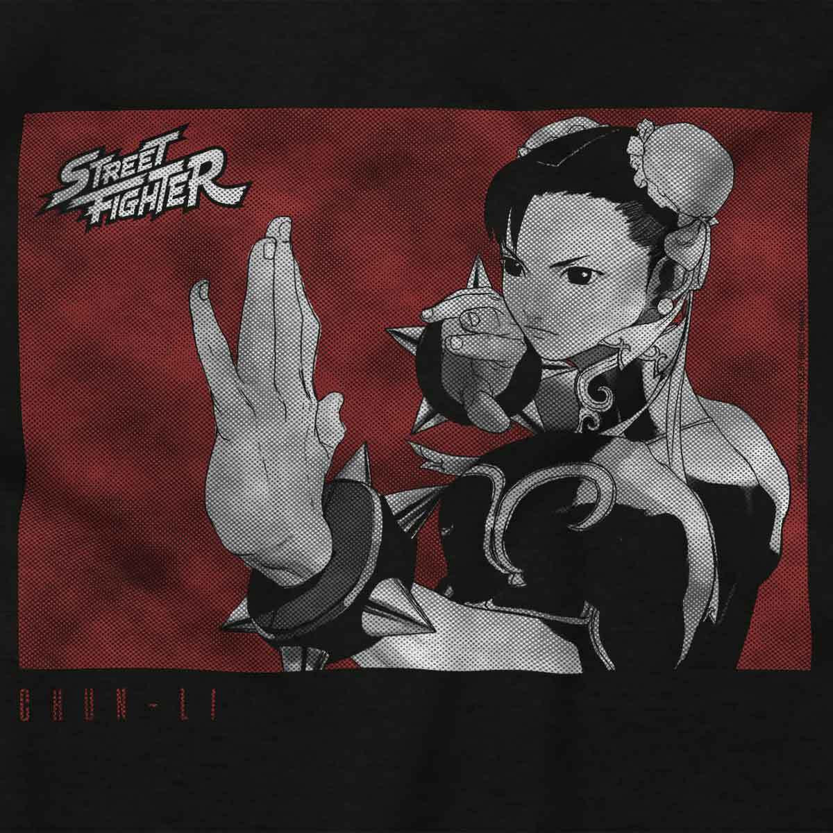 Vintage Street Fighter Video Game Chun Li Womens or Mens Crewneck T Shirt Tee