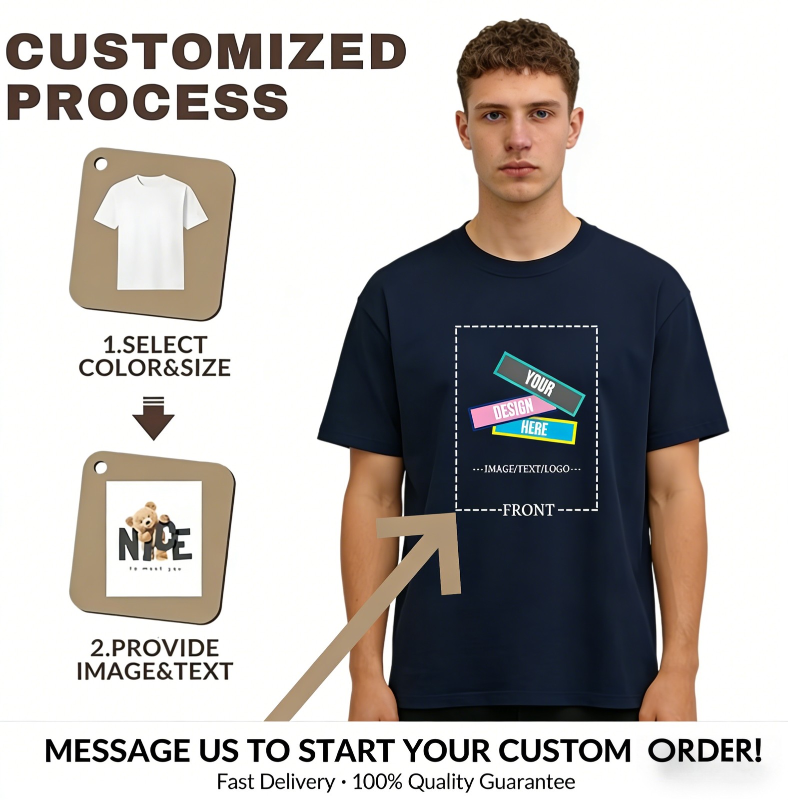 Couple Anniversary Gift Custom Name and Date 100% Cotton T-Shirt