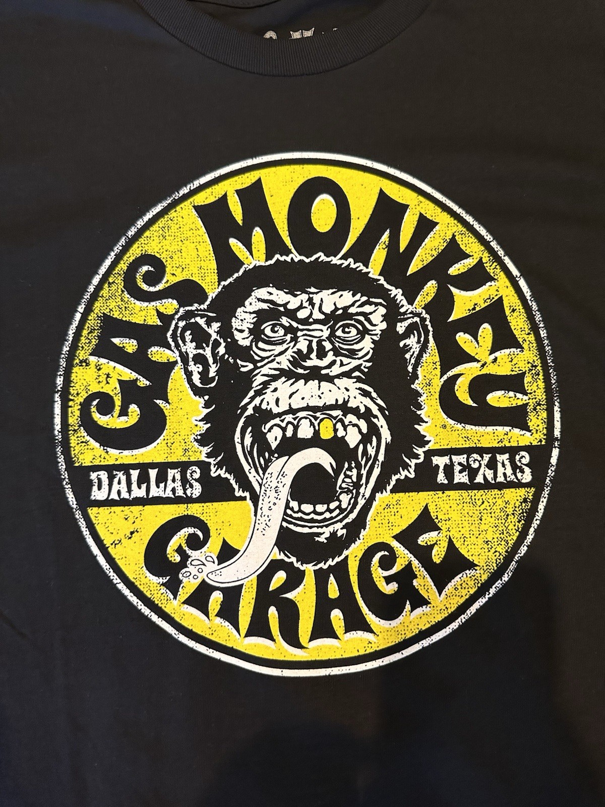 Gas Monkey Garage Mens XL Black Graphic Print Cotton Crew Neck Short Sleeve Tee