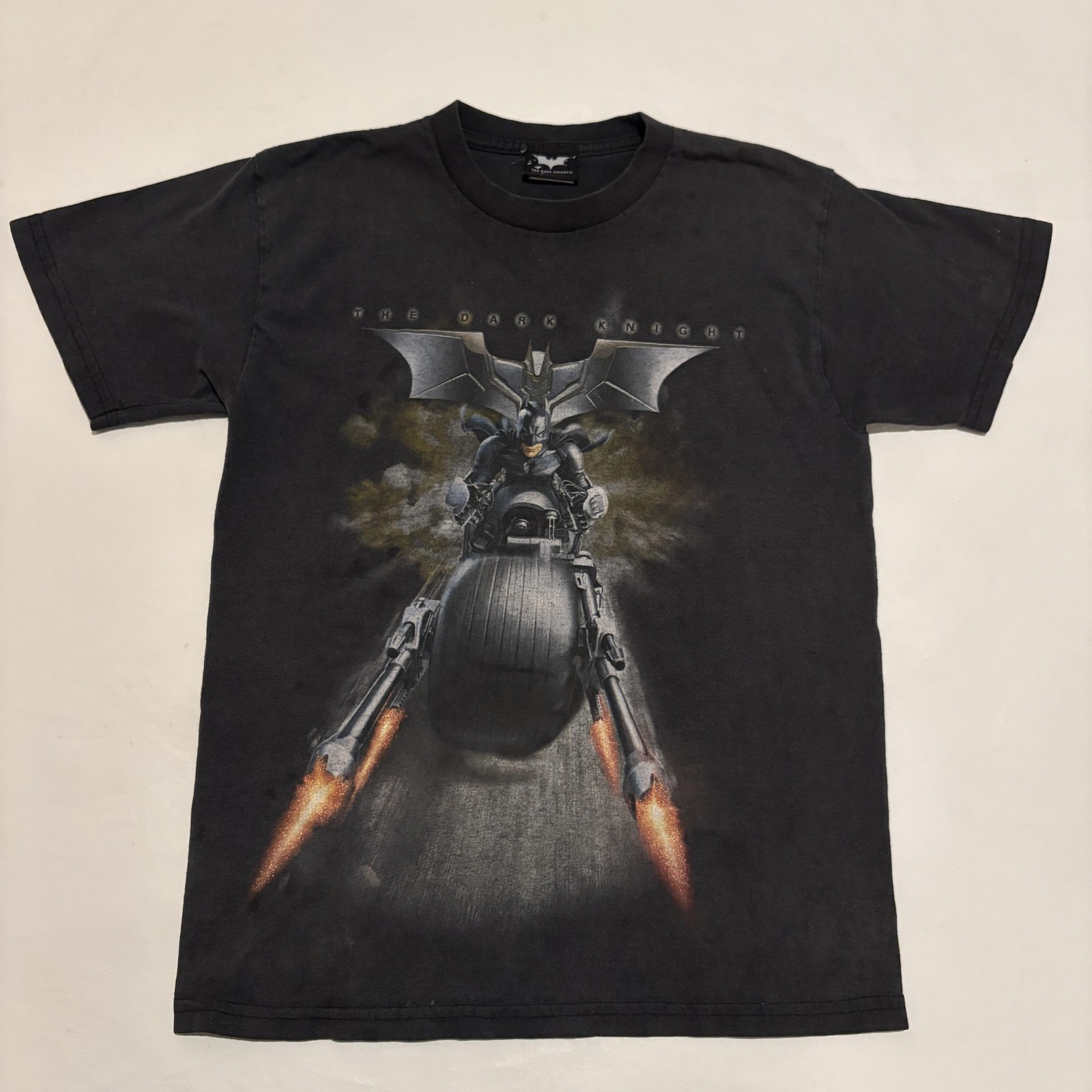 The Dark Knight Shirt Mens Small Black Batman Batpod Motorcycle Graphic Tee DC
