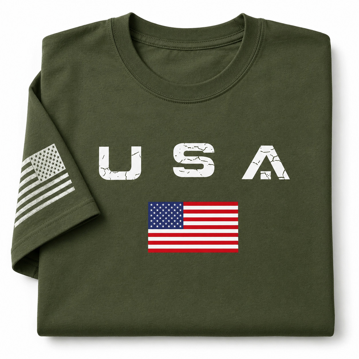 USA Flag Patriotic T-Shirt American Flag Graphic Tee Men’s Cotton S-5XL