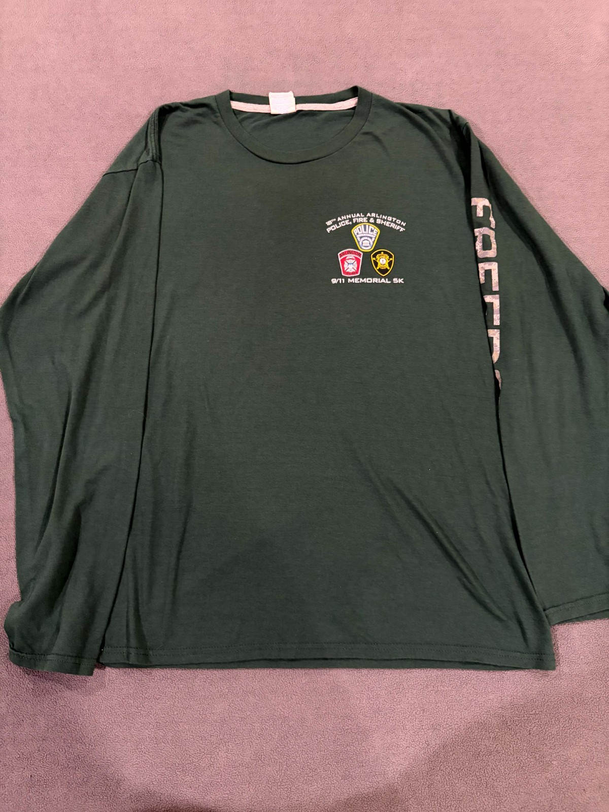 Port & Company Performance T Shirt Mens Large Olive Green American Flag Remember