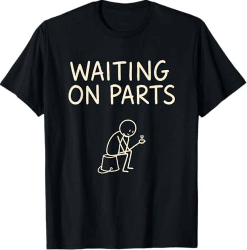 Mechanic Men Auto Repair Waiting on Parts Car Technician T-Shirt