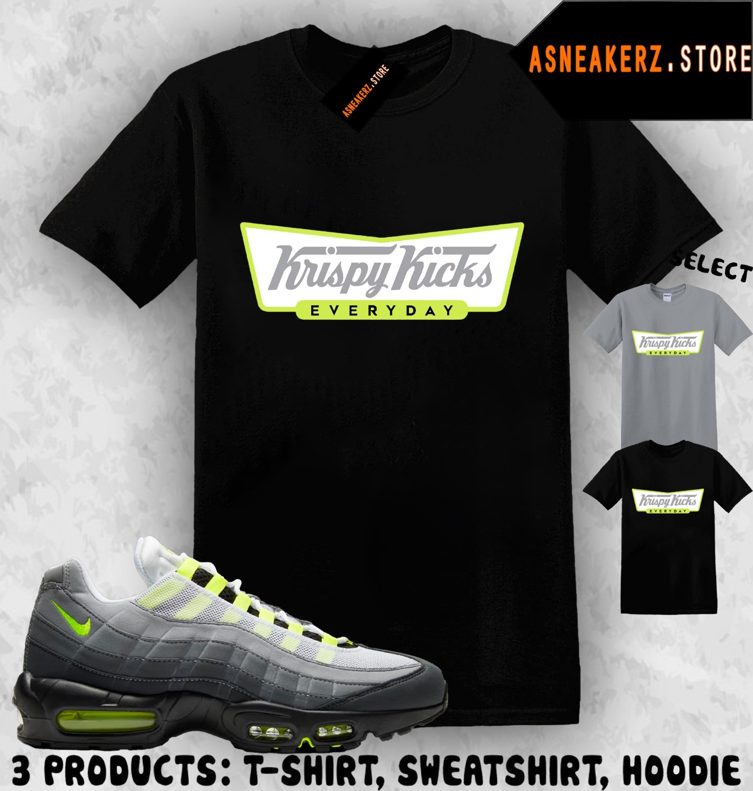 Tee Shirt Matching AM 95 Big Bubble Neon 2026 Match Sneaker Krispy Kicks T-Shirt