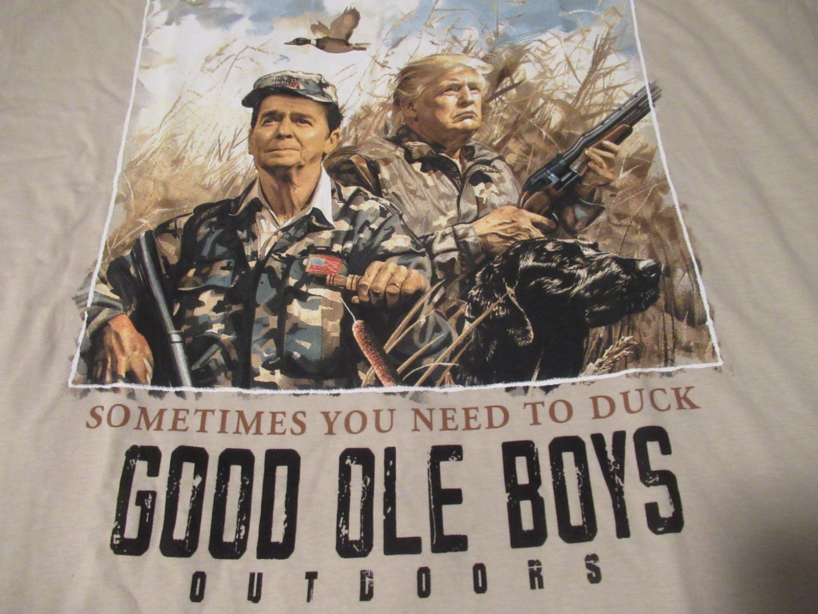 Trump Reagan T Shirt Duck Hunt Size 2XL NWOT Good Old Boys Presidents Hunting