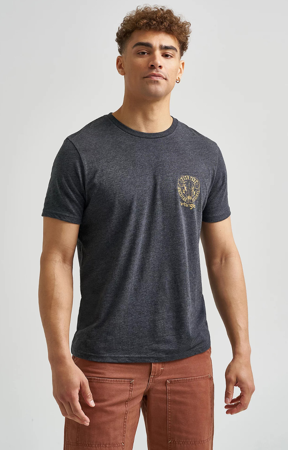 Mens Wrangler Born Free Graphic T-Shirt Short Sleeve M L XL 2XL 3XL Cotton Blend