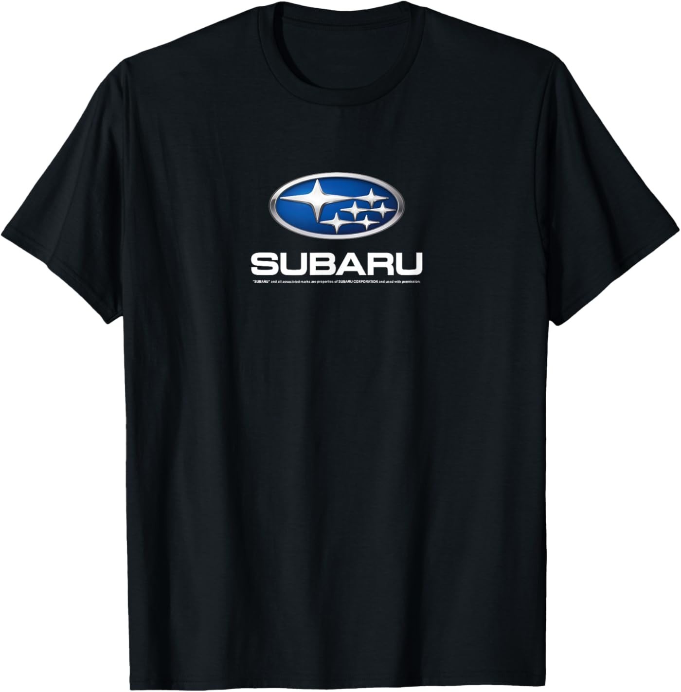 Subaru Modern Blue Stars Logo White Text Car Brand T-Shirt