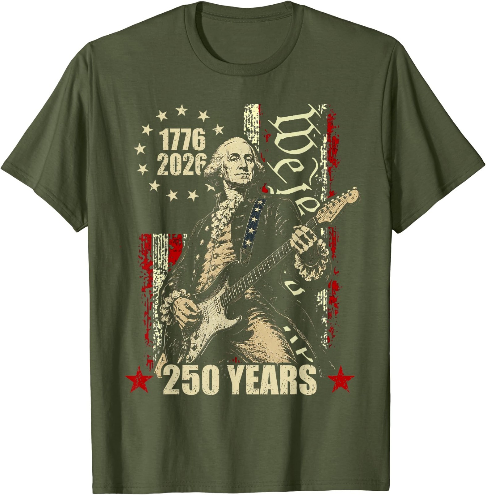 250 Years George Washington American Flag 1776-2026 July 4th T-Shirt