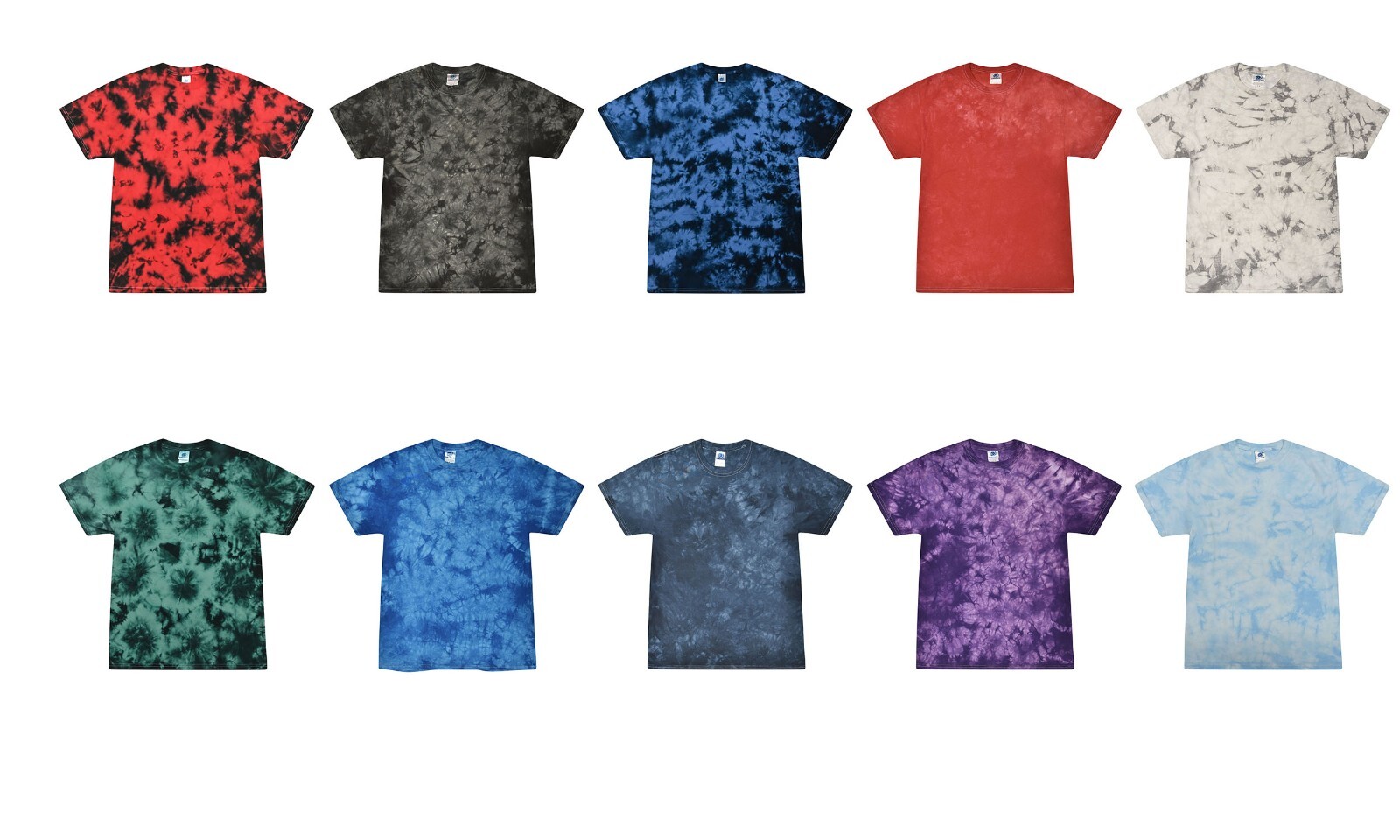 Crystal Wash T-Shirts Multi-Color Adult Size Short Sleeve Cotton Colortone